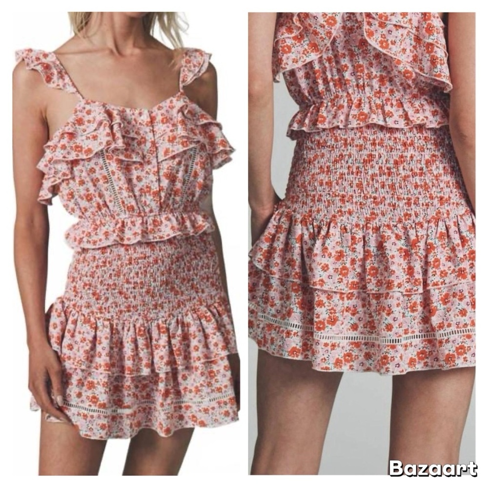 The Shirt by Rochelle Behrens Floral Henry Dress Sz L NWT